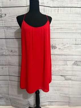 Lucy Love Take me to Donner Red Spaghetti Strap Dress